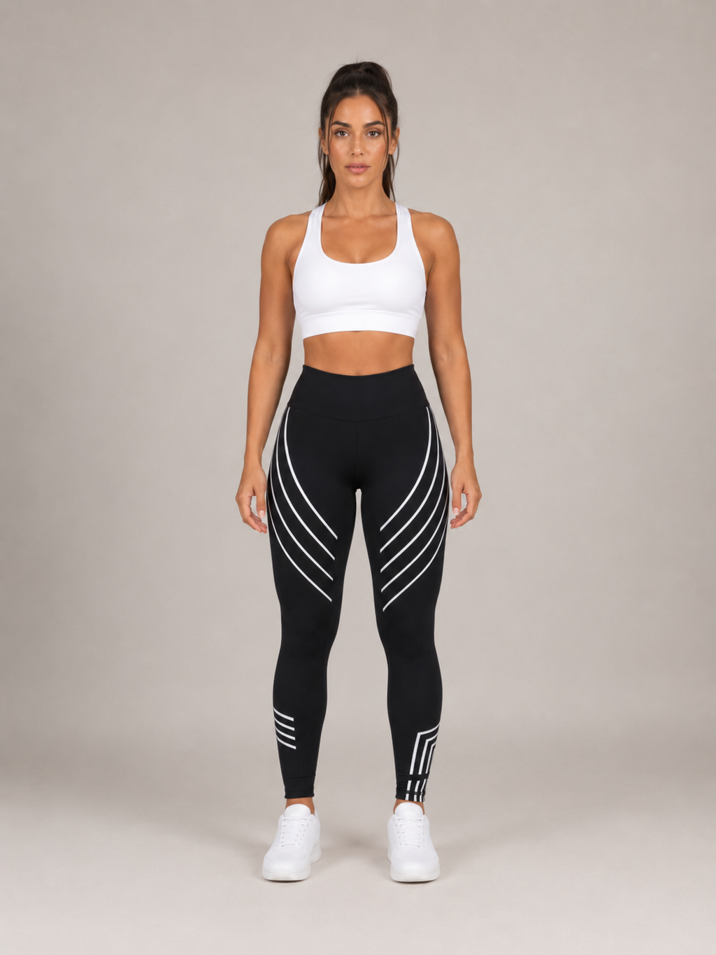Renata - Dames Sportlegging Met Hoge Taille En Lijnprint
