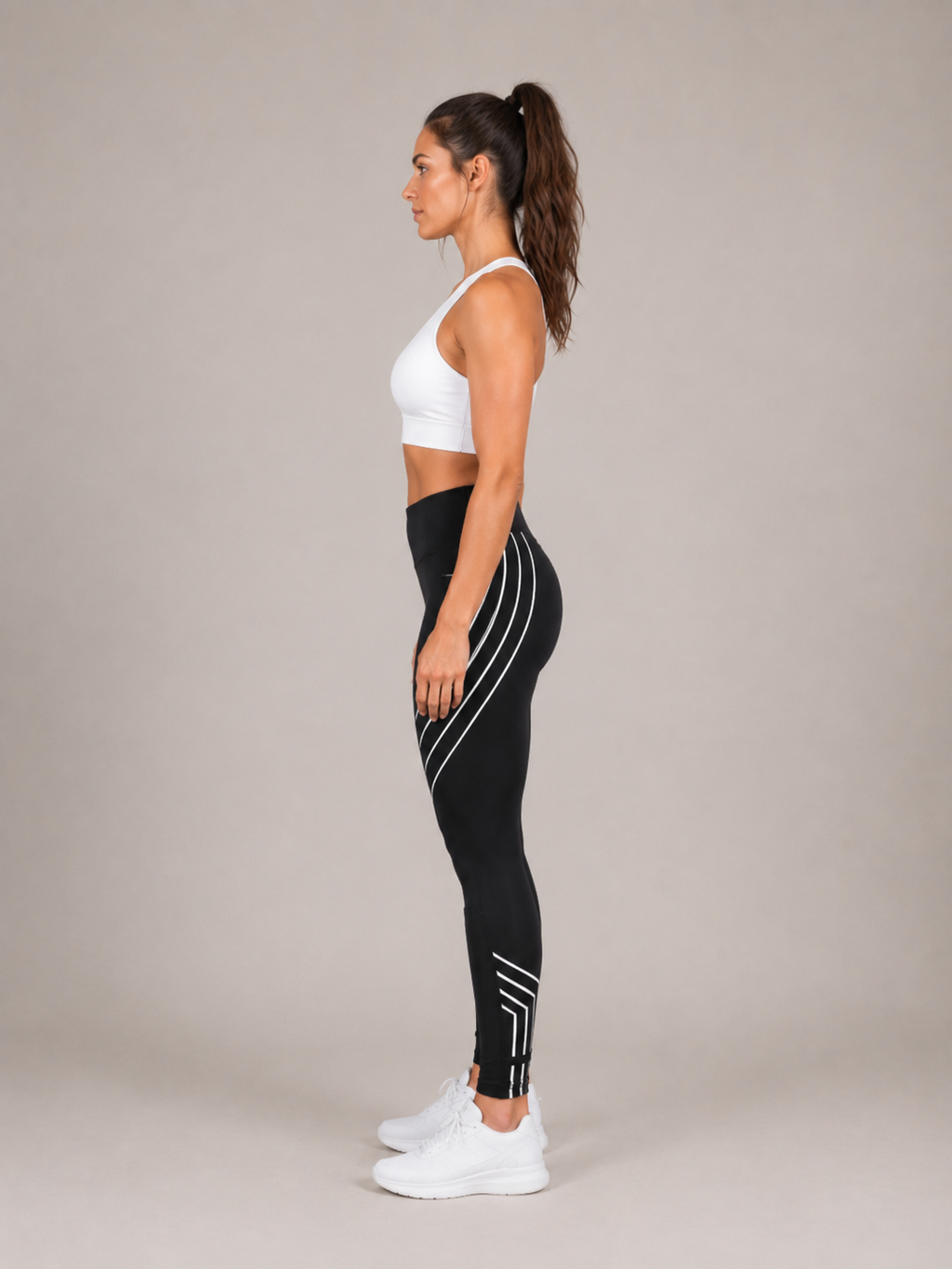 Renata - Dames Sportlegging Met Hoge Taille En Lijnprint
