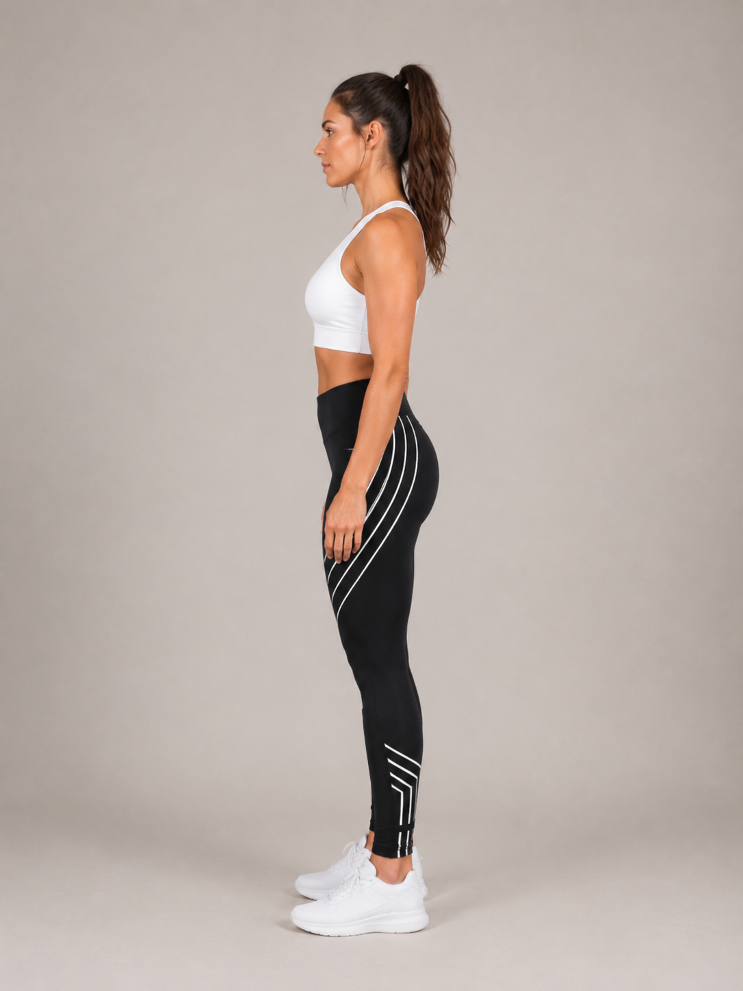 Renata - Dames Sportlegging Met Hoge Taille En Lijnprint