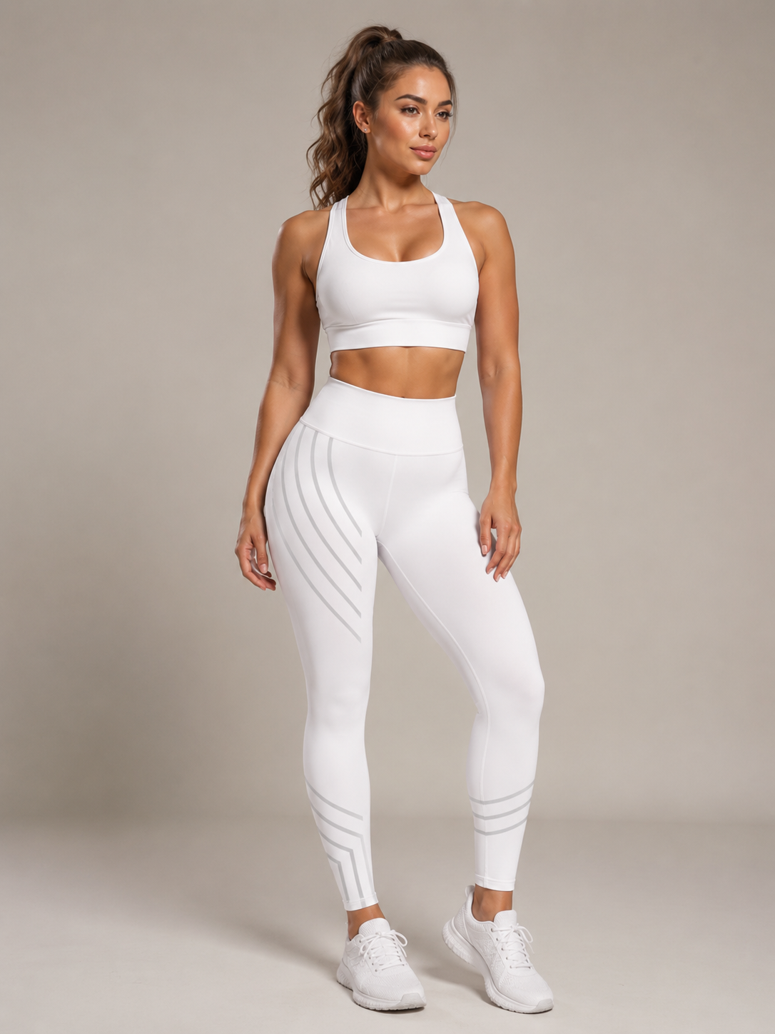 Renata - Dames Sportlegging Met Hoge Taille En Lijnprint