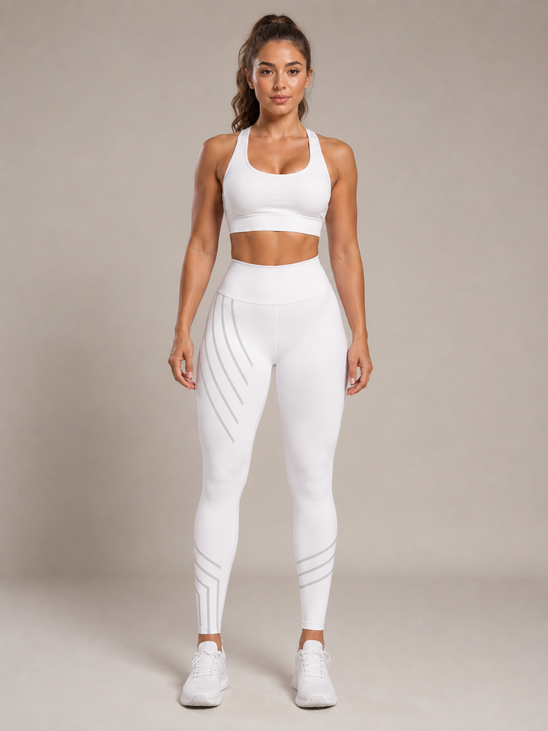 Renata - Dames Sportlegging Met Hoge Taille En Lijnprint