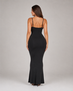 Lana - Modal Maxi-jurk met Smalle Bandjes en Aansluitend Silhouet