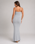 Lana - Modal Maxi-jurk met Smalle Bandjes en Aansluitend Silhouet