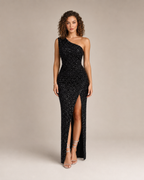 Kiki - Strapless Galajurk met Pailletten