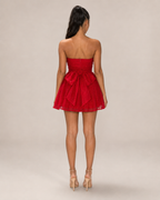Giselda - Strapless Glitter Mini-jurk Met Uitlopende Rok