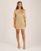 Galienne - Off-shoulder Mini-jurk Met Pailletten