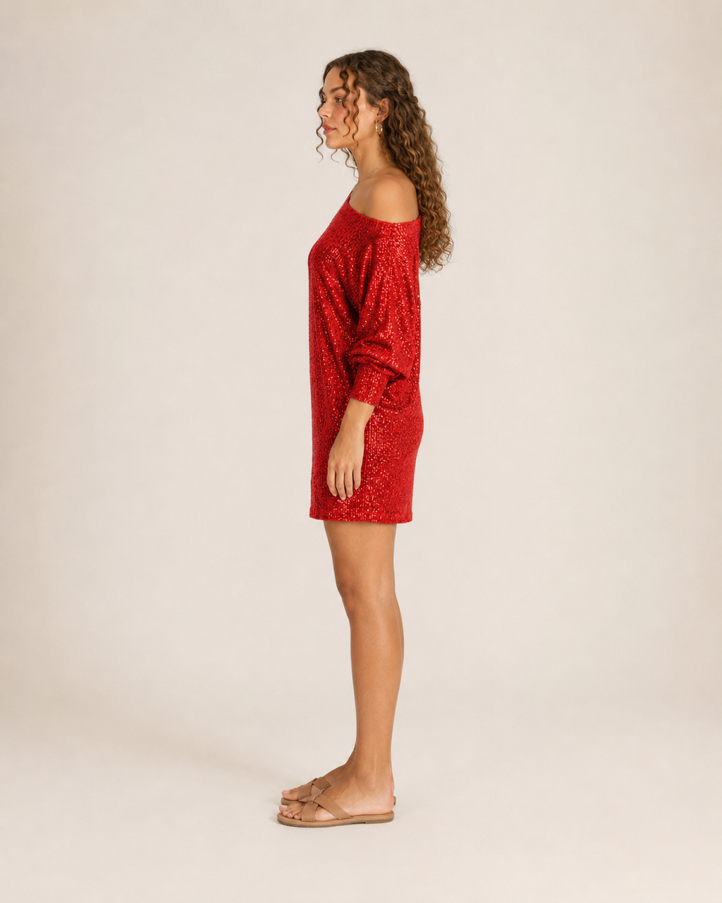 Galienne - Off-shoulder Mini-jurk Met Pailletten