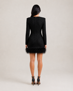 Giorella - Mini-jurk Met Veren Afwerking