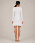 Giorella - Mini-jurk Met Veren Afwerking