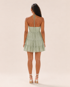Giannora - Babydoll-jurk Met V-hals En Fijne Bandjes