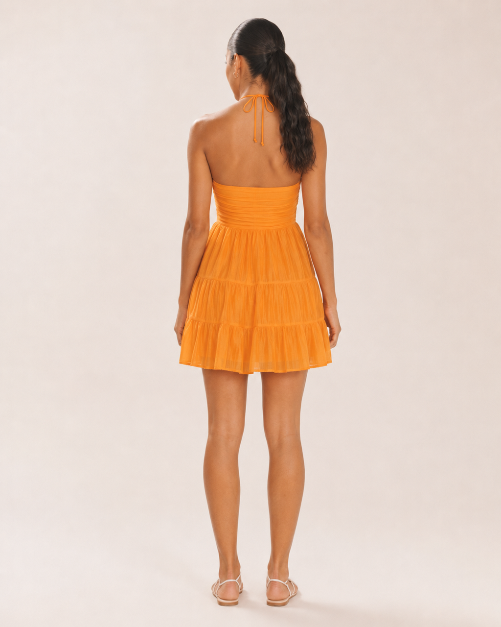 Giannora - Babydoll-jurk Met V-hals En Fijne Bandjes