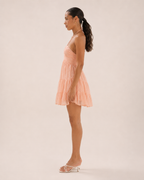 Giannora - Babydoll-jurk Met V-hals En Fijne Bandjes