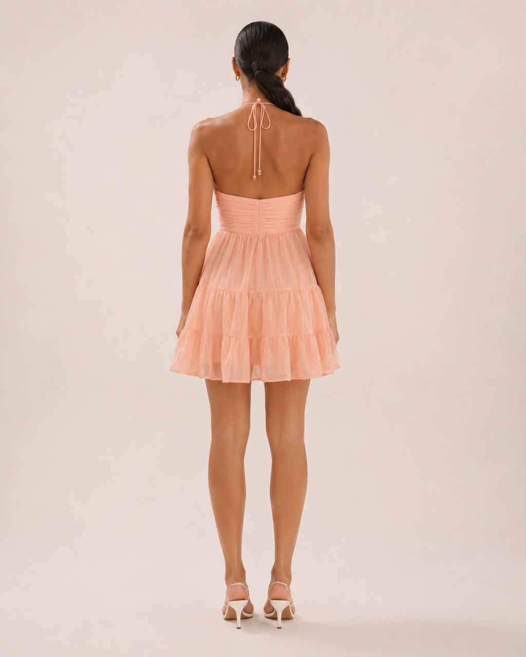 Giannora - Babydoll-jurk Met V-hals En Fijne Bandjes