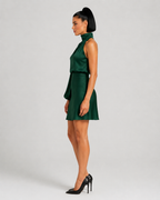 Giavena - One-shoulder Mini-jurk Met Lange Mouw En Hoge Hals