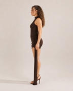 Graziena - Mini-jurk Met Drapering En Hoogsluitende Hals