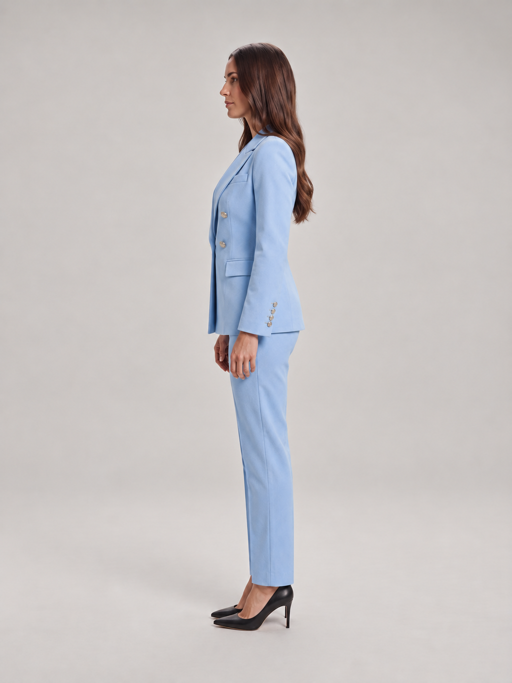 Vivienne – Dames Blazer Broekpak Lichtblauw voor Kantoor