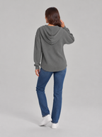 Fenne – Dames Waffelhoodie met Capuchon en V-hals