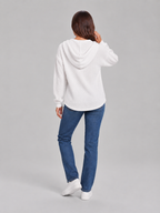 Fenne – Dames Waffelhoodie met Capuchon en V-hals