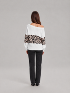 Roos – Dames Sweater met Luipaardprint en V-hals