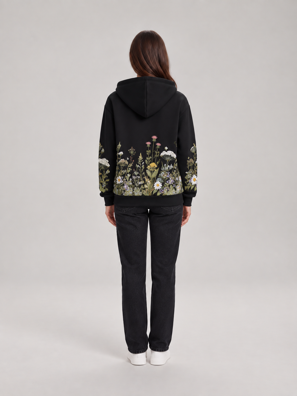 Iris – Dames Hoodie Oversized met Bloemenprint