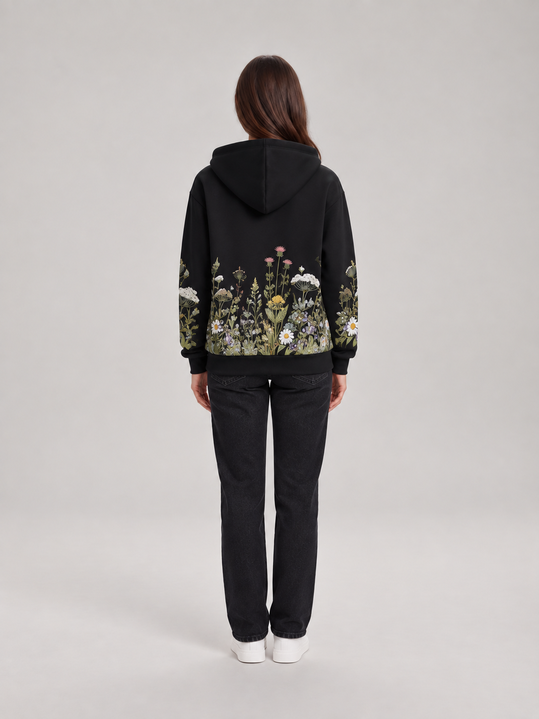 Iris – Dames Hoodie Oversized met Bloemenprint