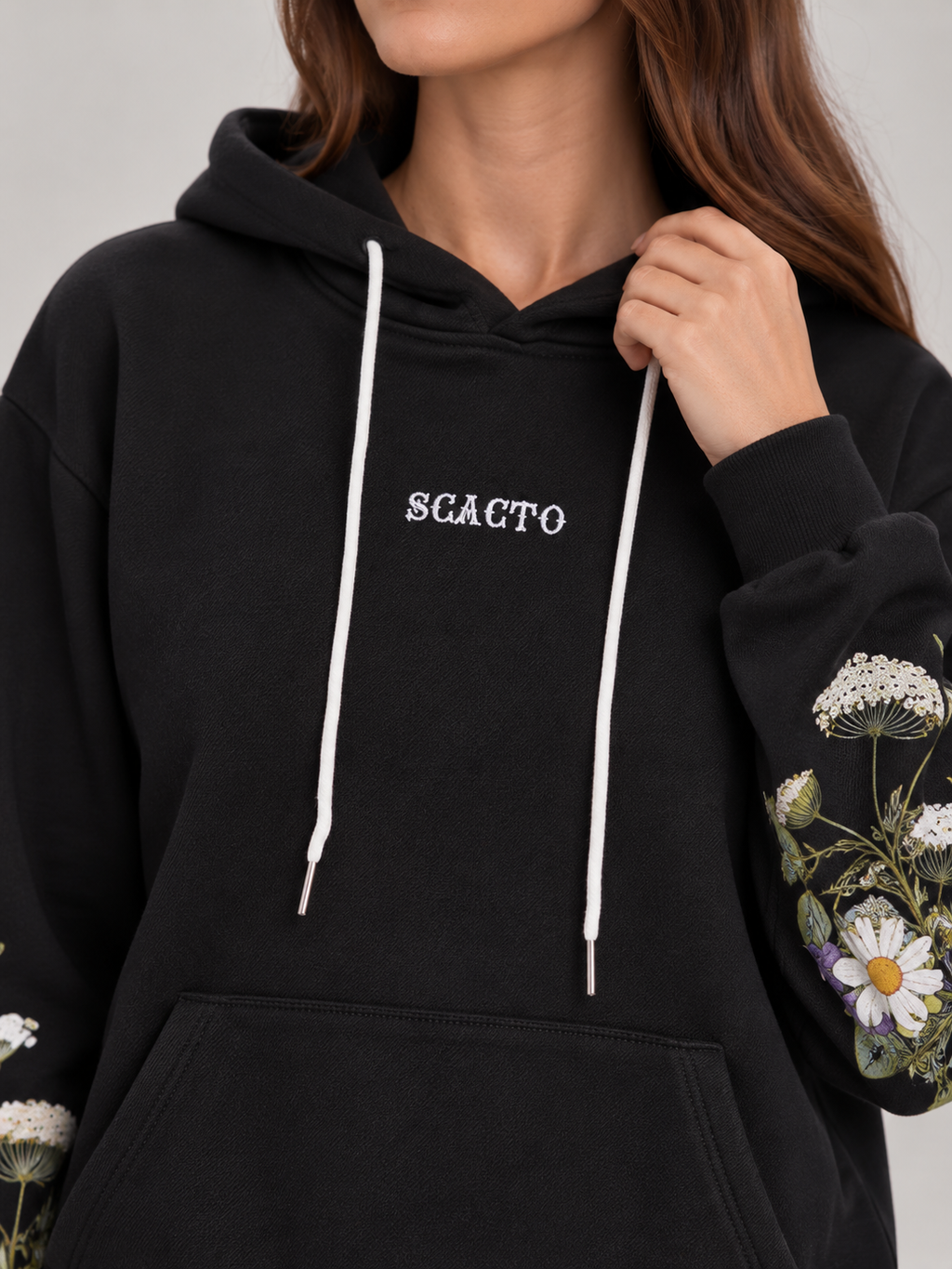Iris – Dames Hoodie Oversized met Bloemenprint