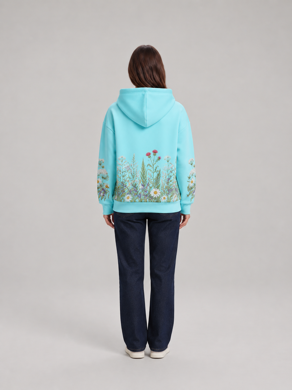 Iris – Dames Hoodie Oversized met Bloemenprint