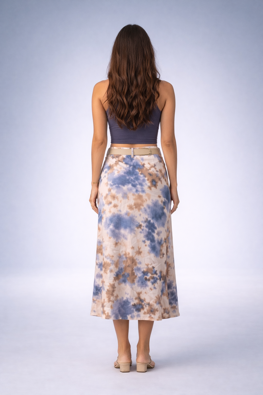Colette – Middernachtblauwe Dames Korte Top Met Ronde Hals