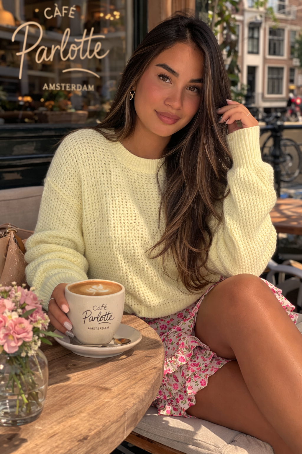 Solenne – Gele Dames Trui Met Structuur En Ronde Hals