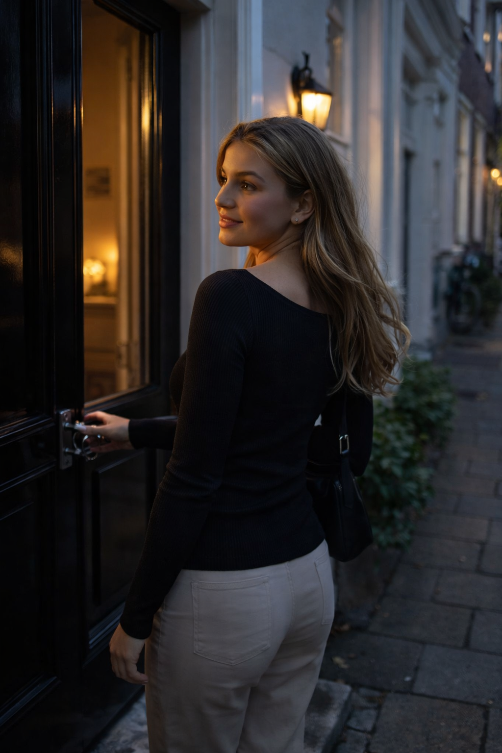 Sophie - Zwarte Dames Top Met Lange Mouwen