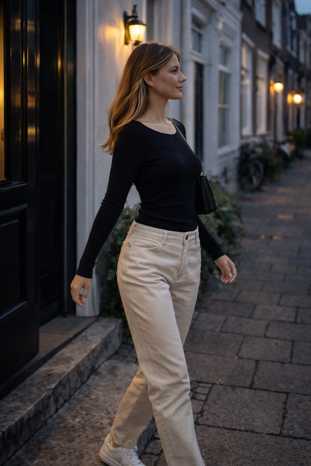 Sophie - Zwarte Dames Top Met Lange Mouwen