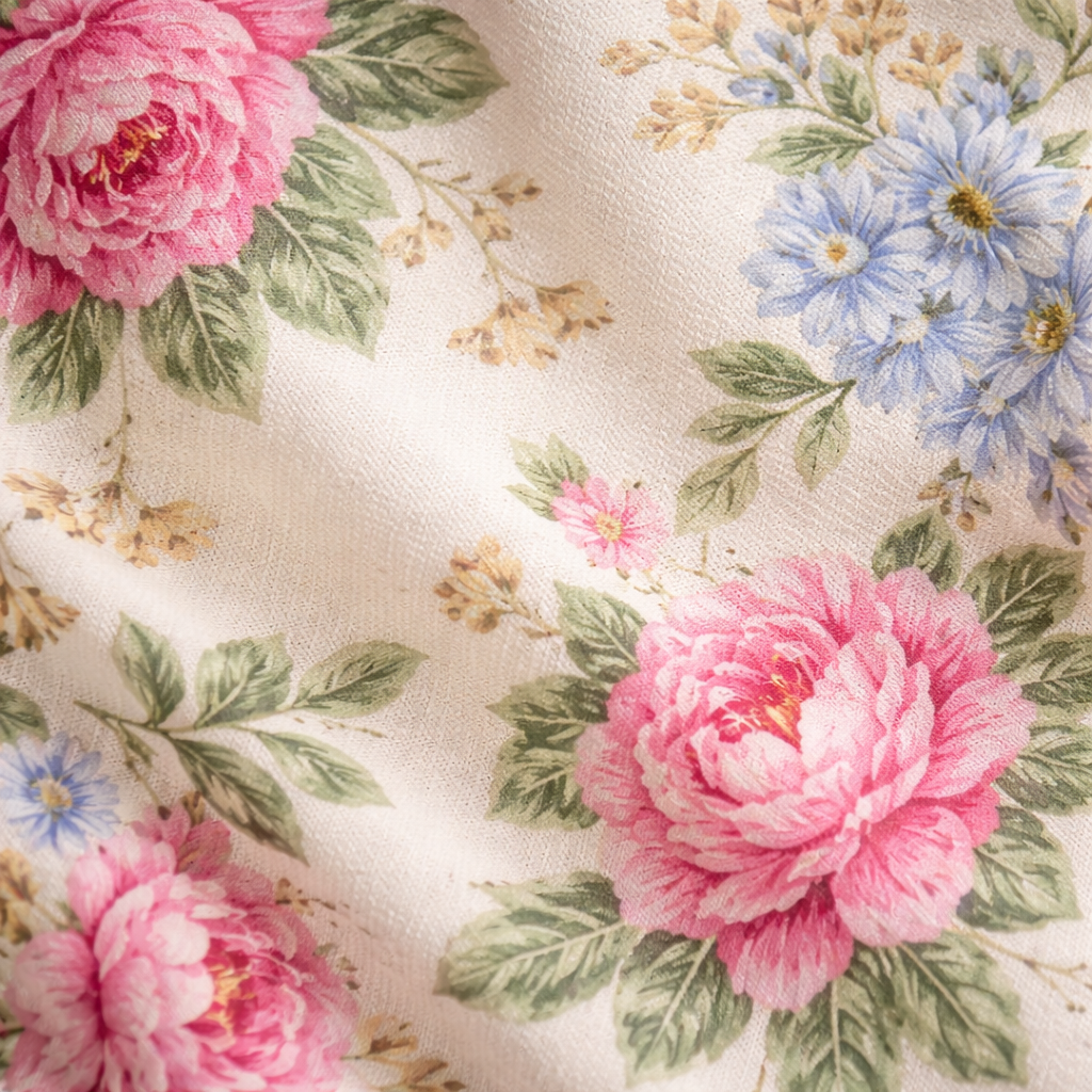 Alissa – Crème Meerkleurige Dames Top Met Pofmouwen