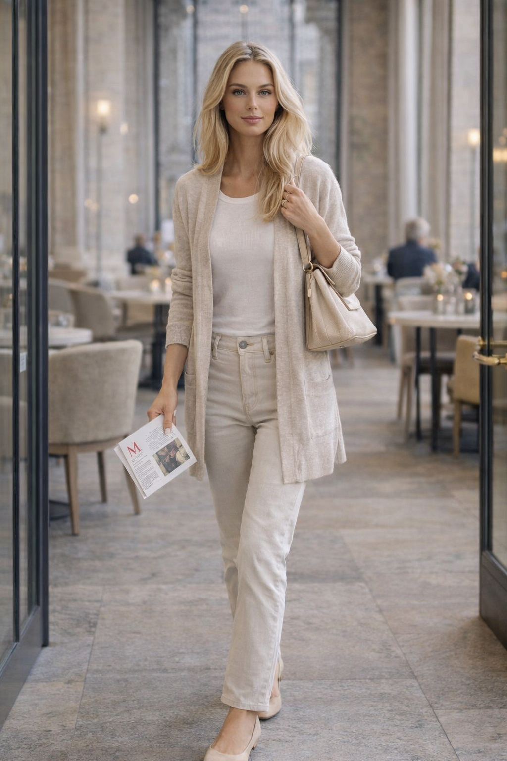 Elise – Havermoutkleurig Dames Vest