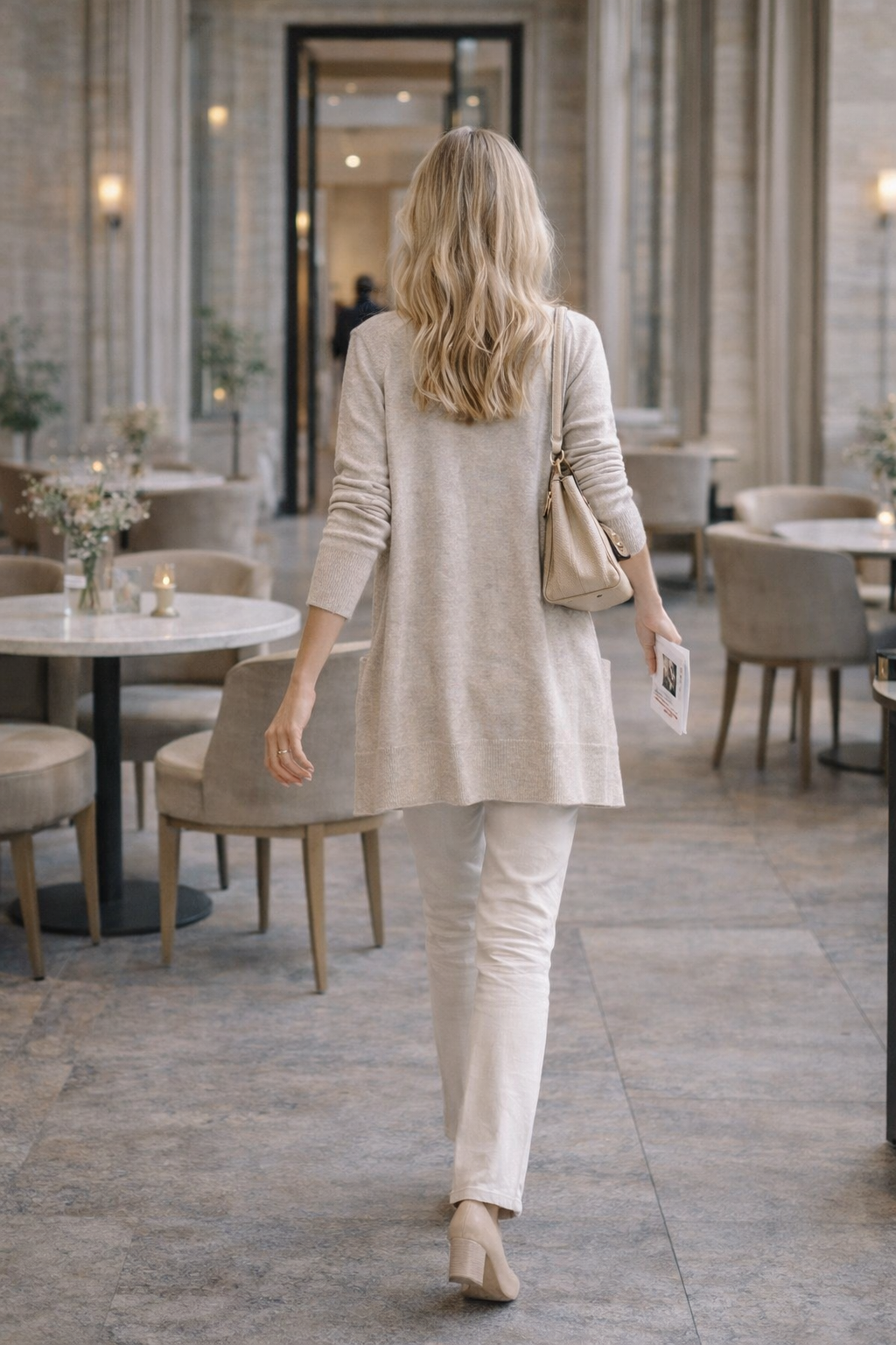 Elise – Havermoutkleurig Dames Vest