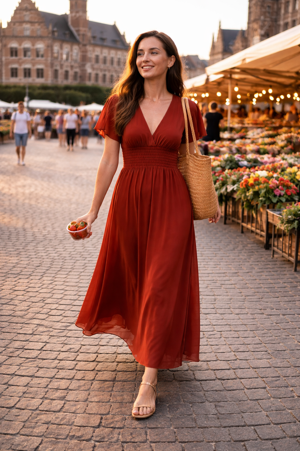 Bente -  Maxijurk Met Bloemenpatroon