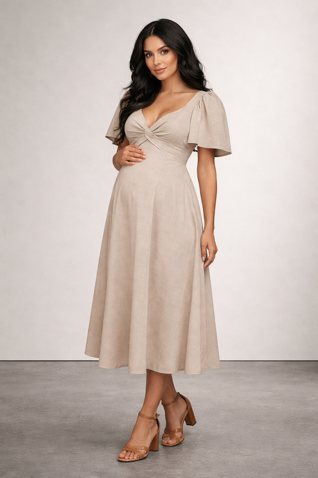 Babette – Midi-jurk Met Striksluiting