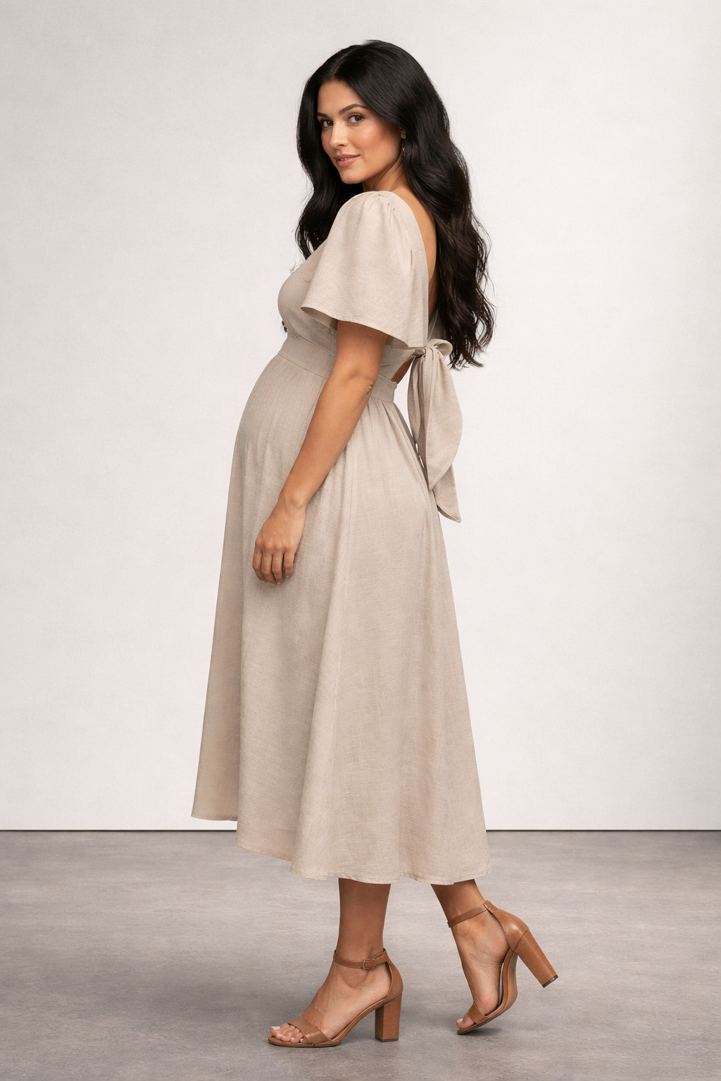 Babette – Midi-jurk Met Striksluiting