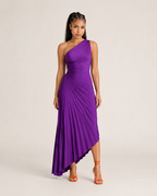 Beatrix - One-shoulder Maxi-jurk Met Zijuitsparing En Plooien