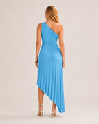 Beatrix - One-shoulder Maxi-jurk Met Zijuitsparing En Plooien