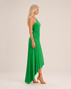 Beatrix - One-shoulder Maxi-jurk Met Zijuitsparing En Plooien