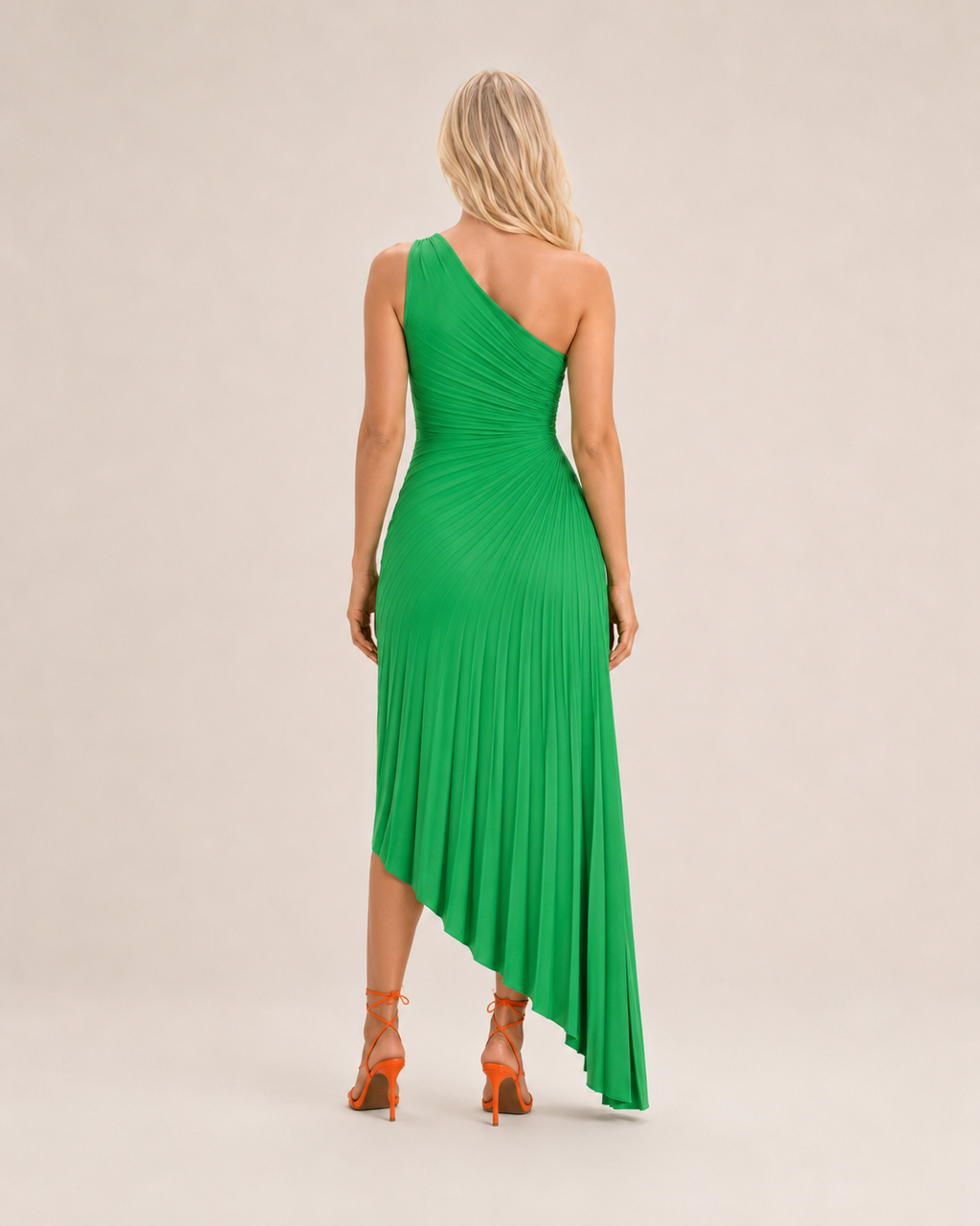 Beatrix - One-shoulder Maxi-jurk Met Zijuitsparing En Plooien