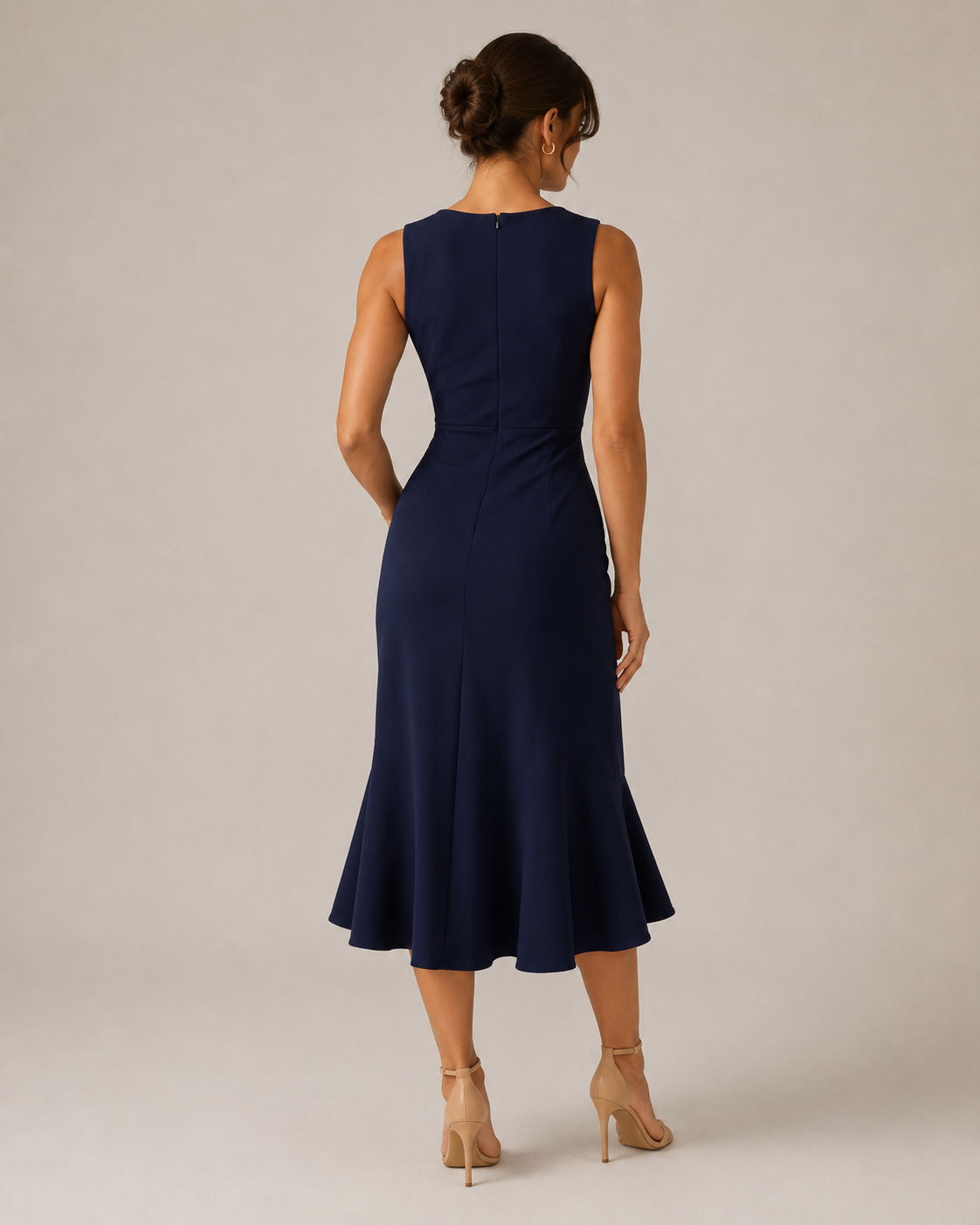 Mirthe - Asymmetrische Midi-jurk Met Knoopdetail