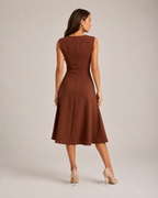 Mirthe - Asymmetrische Midi-jurk Met Knoopdetail