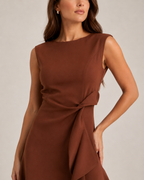 Mirthe - Asymmetrische Midi-jurk Met Knoopdetail