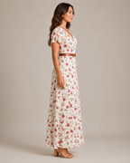 Miranda - Maxi-jurk Met Sierlijke Print En Bindriem