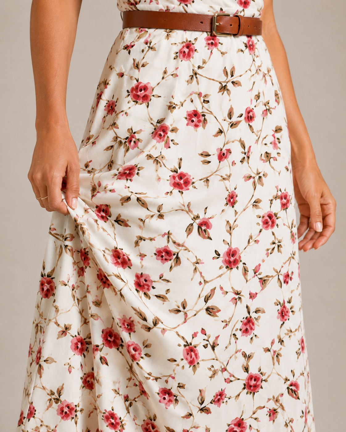 Miranda - Maxi-jurk Met Sierlijke Print En Bindriem