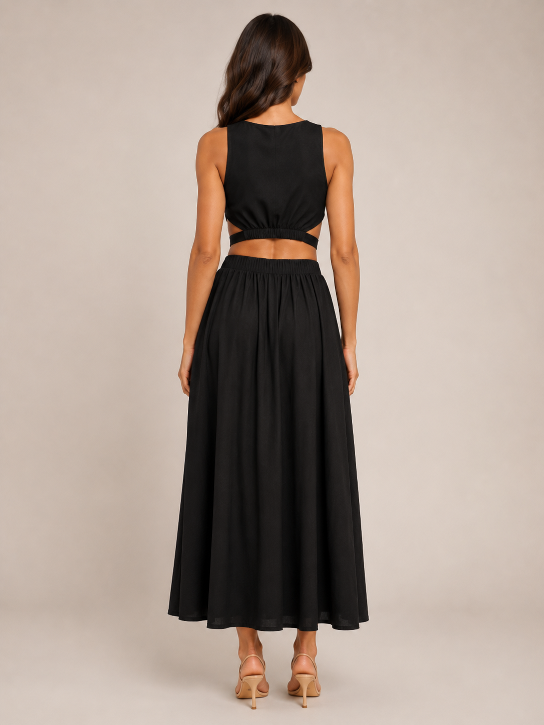 Tirenza - Dames Katoenen Maxi-Rok Met Elastische Taille En Steekzakken