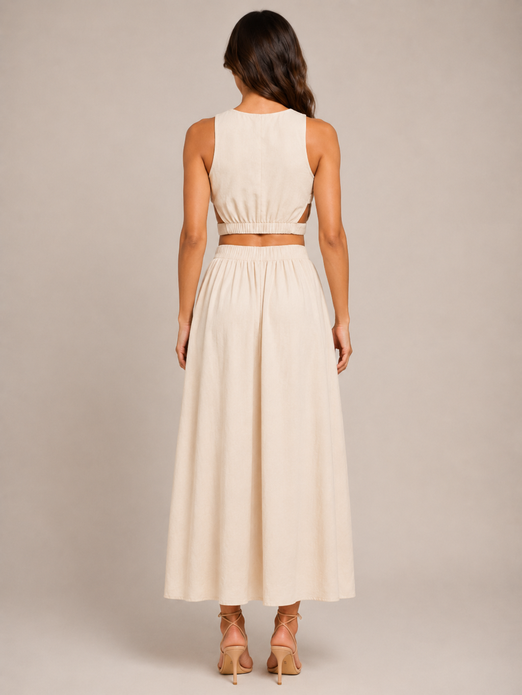 Tirenza - Dames Katoenen Maxi-Rok Met Elastische Taille En Steekzakken