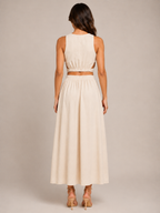 Tirenza - Dames Katoenen Maxi-Rok Met Elastische Taille En Steekzakken