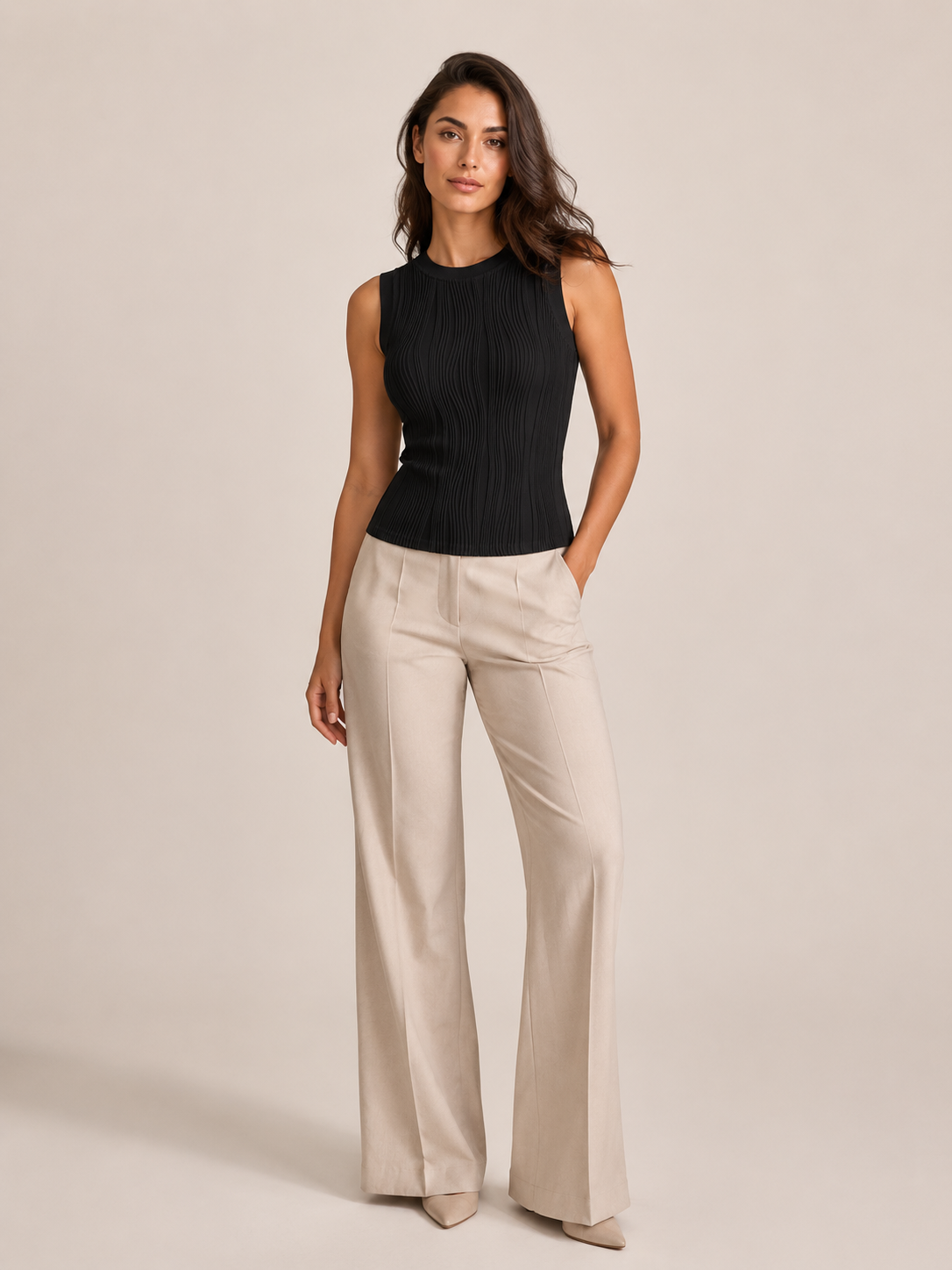 Piera - Dames Rib Tanktop Met Slim Fit Pasvorm